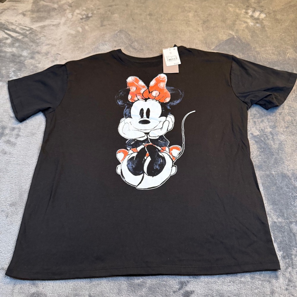 Disney Minnie Mouse Kids‎ Black Graphic T Shirt Youth Girls size XS NWT